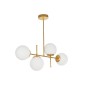 GloboStar® GLOBUS 203-0105 Μοντέρνο Φωτιστικό Οροφής Ράγα Πολύφωτο 4 x E27 IP20 Ροζ Χρυσό Μέταλλο με Λευκό Γυαλί - Μ70 x Π30 x Υ65cm
