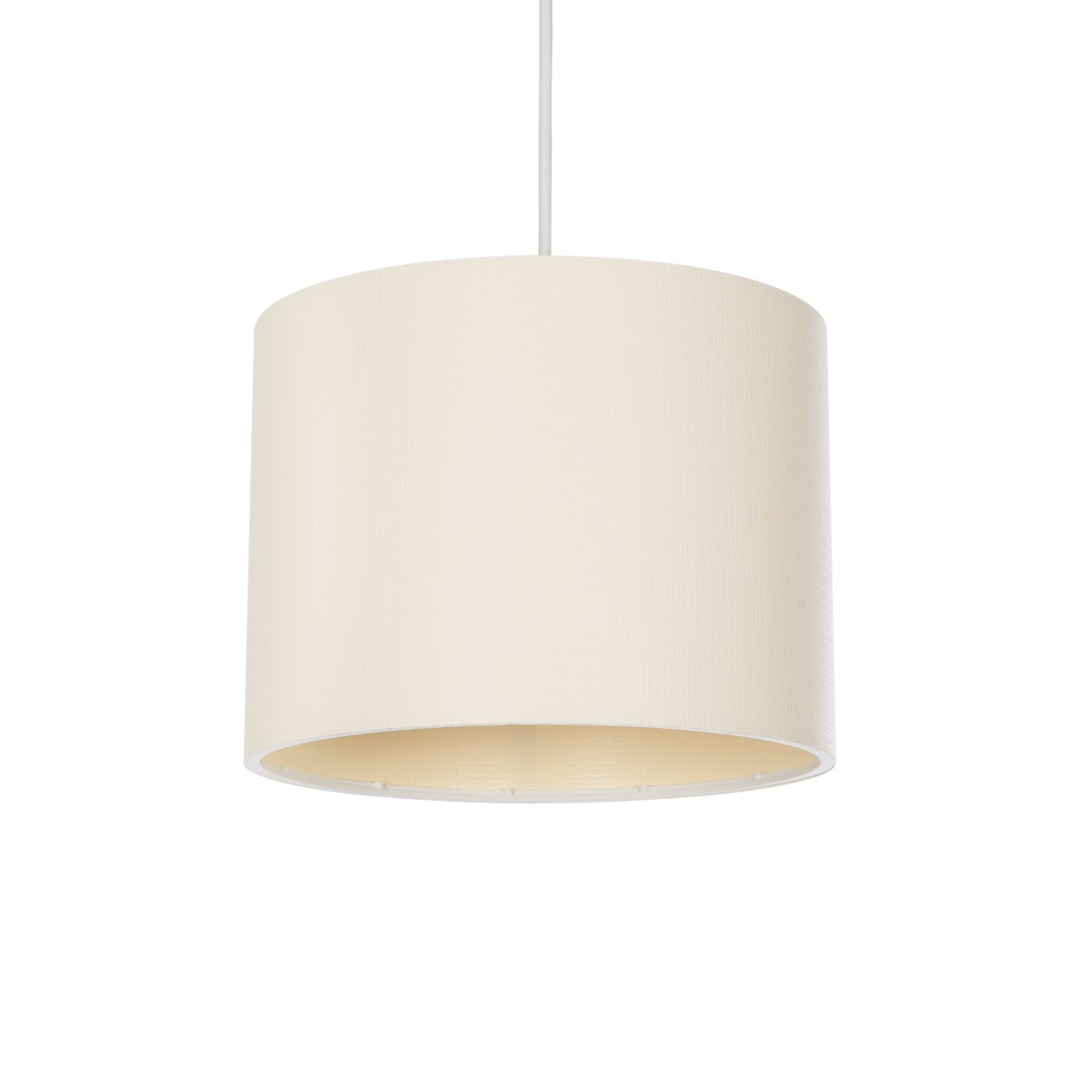 GloboStar® BLAZE 203-0106 Μοντέρνο Κρεμαστό Φωτιστικό Καπέλο Μονόφωτο 1 x E27 IP20 Μπεζ Ύφασμα - Μ22 x Π22 x Υ90cm