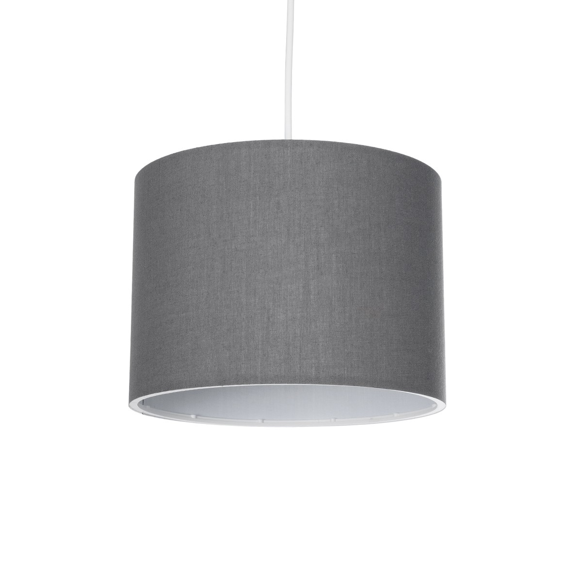 GloboStar® BLAZE 203-0108 Μοντέρνο Κρεμαστό Φωτιστικό Καπέλο Μονόφωτο 1 x E27 IP20 Γκρι Ύφασμα - Μ22 x Π22 x Υ90cm