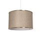 GloboStar® ELECTRA 203-0112 Μοντέρνο Κρεμαστό Φωτιστικό Καπέλο Μονόφωτο 1 x E27 IP20 Mπεζ Σκούρο Ύφασμα με Χρυσή Λεπτομέρεια - Μ30 x Π30 x Υ90cm