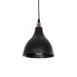 GloboStar® RADE 203-0124 Μοντέρνο Κρεμαστό Φωτιστικό Καμπάνα Μονόφωτο 1 x E27 IP20 Μαύρο με Χρυσό Πλαστικό - Μ17.5 x Π17.5 x Υ56cm