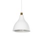 GloboStar® RADE 203-0125 Μοντέρνο Κρεμαστό Φωτιστικό Καμπάνα Μονόφωτο 1 x E27 IP20 Λευκό με Χρυσό Πλαστικό - Μ17.5 x Π17.5 x Υ56cm