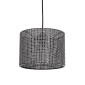 GloboStar® CLAIRIE 203-0133 Μοντέρνο Κρεμαστό Φωτιστικό Καπέλο Μονόφωτο 1 x E27 IP20 Γκρι Ύφασμα - Μ22 x Π22 x Υ93cm