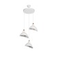 GloboStar® RIVE 203-0142 Μοντέρνο Κρεμαστό Φωτιστικό Καμπάνα Τρίφωτο 3 x E27 IP20 Λευκό με Χρυσό Πλαστικό - Μ45 x Π45 x Υ80cm