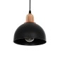 GloboStar® ΗUT 203-0145 Μοντέρνο Κρεμαστό Φωτιστικό Καμπάνα Μονόφωτο 1 x E27 IP20 Μάυρο με Χρυσό Πλαστικό - Μ17.5 x Π17.5 x Υ80cm