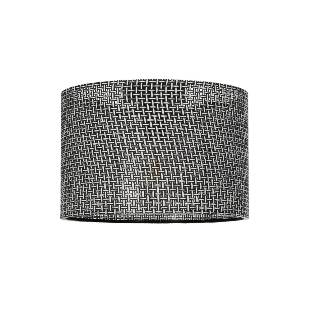 GloboStar® CILIO 203-0152 Μοντέρνο Φωτιστικό Οροφής Καπέλο Μονόφωτο 1 x E27 IP20 Μαύρο Διάτρητο Ύφασμα - Μ30 x Π30 x Υ22cm