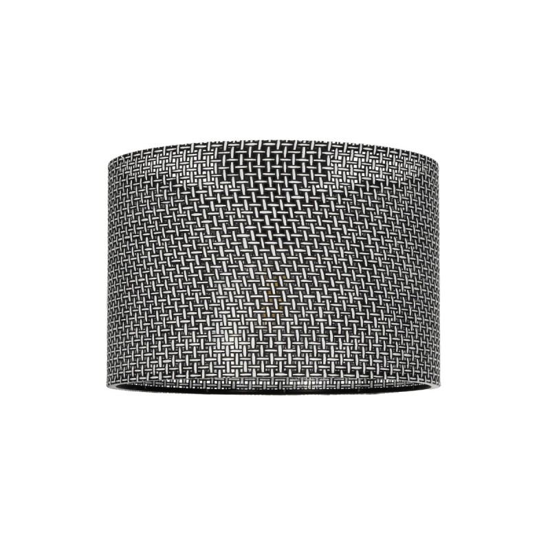 GloboStar® CILIO 203-0152 Μοντέρνο Φωτιστικό Οροφής Καπέλο Μονόφωτο 1 x E27 IP20 Μαύρο Διάτρητο Ύφασμα - Μ30 x Π30 x Υ22cm