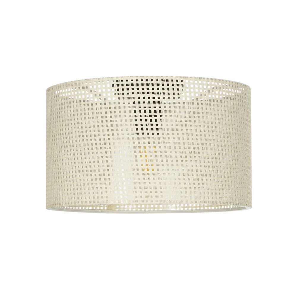 GloboStar® CILIO 203-0155 Μοντέρνο Φωτιστικό Οροφής Καπέλο Μονόφωτο 1 x E27 IP20 Λευκό Διάτρητο Ύφασμα - Μ38 x Π38 x Υ23cm