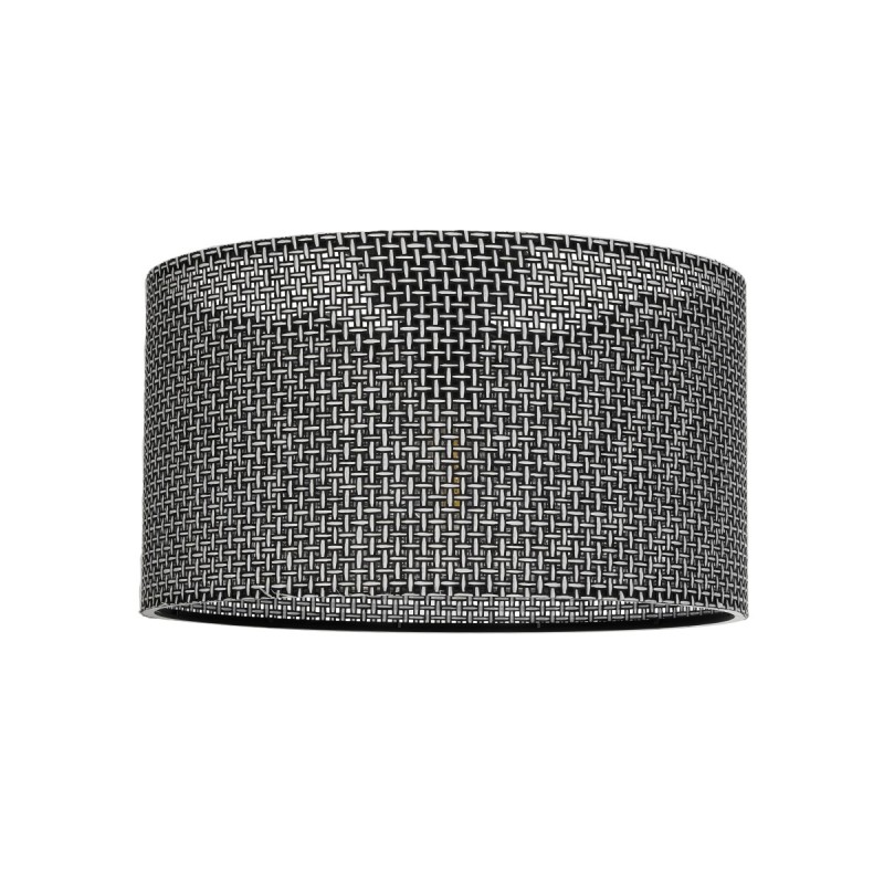 GloboStar® CILIO 203-0157 Μοντέρνο Φωτιστικό Οροφής Καπέλο Μονόφωτο 1 x E27 IP20 Μαύρο Διάτρητο Ύφασμα - Μ38 x Π38 x Υ23cm