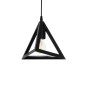 GloboStar® TRIANGLE 203-0159 Μοντέρνο Κρεμαστό Φωτιστικό Καμπάνα Μονόφωτο 1 x E27 IP20 Μάυρο Πλαστικό - Μ24 x Π24 x Υ86cm