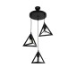 GloboStar® TRIANGLE 203-0160 Μοντέρνο Κρεμαστό Φωτιστικό Καμπάνα Τρίφωτο 3 x E27 IP20 Μαύρο Πλαστικό - Μ50 x Π50 x Υ80cm