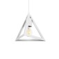 GloboStar® TRIANGLE 203-0163 Μοντέρνο Κρεμαστό Φωτιστικό Καμπάνα Μονόφωτο 1 x E27 IP20 Λευκό Πλαστικό - Μ24 x Π24 x Υ86cm