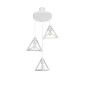 GloboStar® TRIANGLE 203-0164 Μοντέρνο Κρεμαστό Φωτιστικό Καμπάνα Τρίφωτο 3 x E27 IP20 Λευκό Πλαστικό - Μ50 x Π50 x Υ80cm