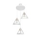 GloboStar® TRIANGLE 203-0166 Μοντέρνο Κρεμαστό Φωτιστικό Καμπάνα Τρίφωτο 3 x E27 IP20 Λευκό με Χρυσό Πλαστικό - Μ50 x Π50 x Υ80cm