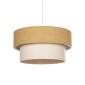 GloboStar® LIVI 203-0174 Μοντέρνο Κρεμαστό Φωτιστικό Καπέλο Μονόφωτο 1 x E27 IP20 Καφέ & Λευκό Ύφασμα - Μ38 x Π38 x Υ95cm