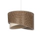 GloboStar® LILI 203-0177 Μοντέρνο Κρεμαστό Φωτιστικό Καπέλο Μονόφωτο 1 x E27 IP20 Σκούρο Καφέ & Μαύρο Ύφασμα - Μ38 x Π38 x Υ95cm