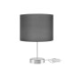 GloboStar® WIZ 203-0179 Μοντέρνο Επιτραπέζιο Φωτιστικό Μονόφωτο 1 x E27 IP20 Ασημί Μέταλλο Με Γκρι Καπέλο- Μ22 x Π22 x Υ36.5cm