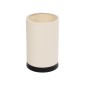 GloboStar® CYLINDER 203-0183 Μοντέρνο Επιτραπέζιο Φωτιστικό Μονόφωτο 1 x E27 IP20 Μαύρη Βάση με Λευκό Υφασμα - Μ14 x Π14 x Υ21cm