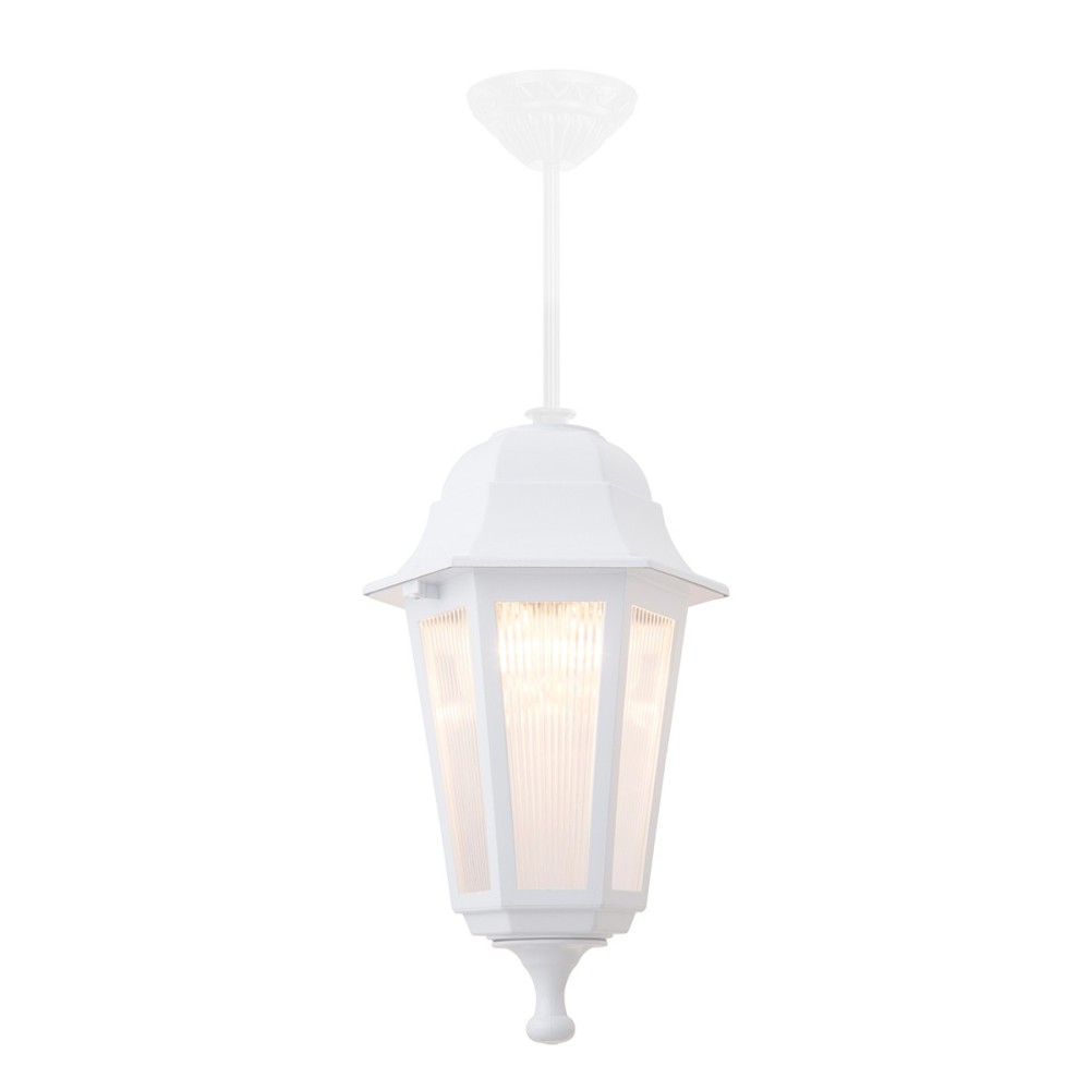 GloboStar® VITRO 203-0199 Vintage Κρεμαστό Φωτιστικό Φαναράκι Μονόφωτο 1 x E27 IP44 Λευκό Πλαστικό - Μ17 x Π17 x Υ28cm