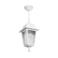 GloboStar® SOLME 203-0219 Vintage Κρεμαστό Φωτιστικό Φαναράκι Μονόφωτο 1 x E27 IP44 Λευκό Πλαστικό Σώμα - Μ15 x Π15 x Υ50cm