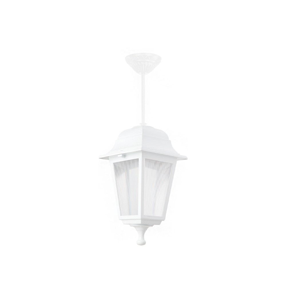 GloboStar® SOLME 203-0219 Vintage Κρεμαστό Φωτιστικό Φαναράκι Μονόφωτο 1 x E27 IP44 Λευκό Πλαστικό Σώμα - Μ15 x Π15 x Υ50cm