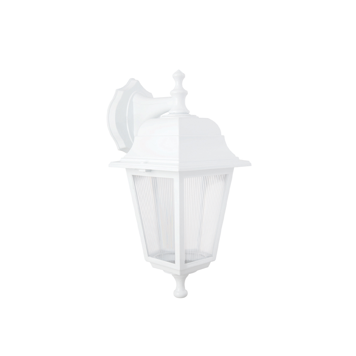 GloboStar® SOLME 203-0221 Vintage Επιτοίχιο Φωτιστικό Φαναράκι Μονόφωτο 1 x E27 IP44 Λευκό Πλαστικό Σώμα - Μ19 x Π15 x Υ35cm