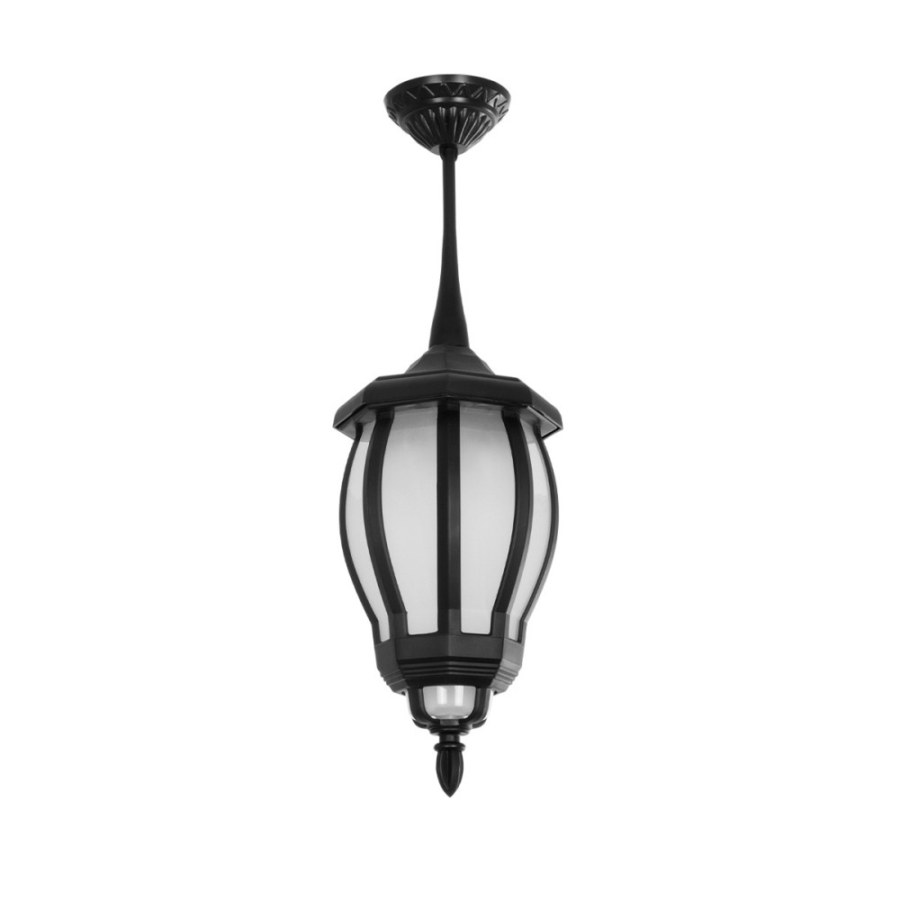 GloboStar® VERDI 203-0232 Vintage Κρεμαστό Φωτιστικό Φαναράκι Μονόφωτο 1 x E27 IP44 Μαύρο Πλαστικό - Μ18 x Π18 x Υ33cm