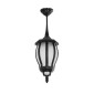 GloboStar® VERDI 203-0232 Vintage Κρεμαστό Φωτιστικό Φαναράκι Μονόφωτο 1 x E27 IP44 Μαύρο Πλαστικό Σώμα - Μ17 x Π17 x Υ52cm