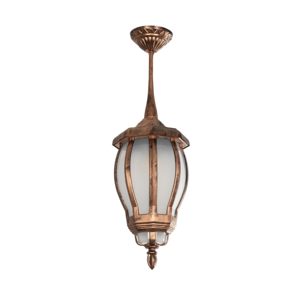 GloboStar® VERDI 203-0234 Vintage Κρεμαστό Φωτιστικό Φαναράκι Μονόφωτο 1 x E27 IP44 Χάλκινο Πλαστικό - Μ18 x Π18 x Υ33cm