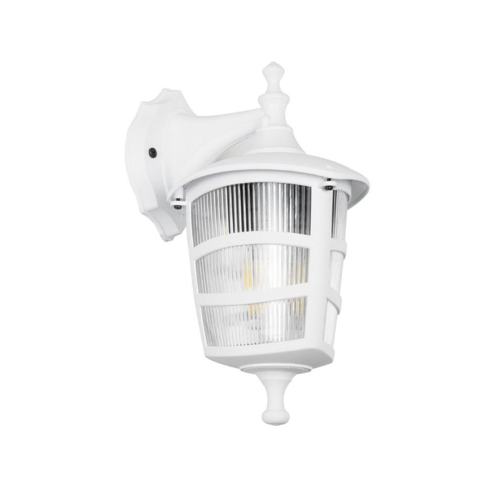 GloboStar® ZARDIN 203-0239 Vintage Επιτοίχιο Φωτιστικό Φαναράκι Μονόφωτο 1 x E27 IP44 Λευκό Πλαστικό - Μ22 x Π17 x Υ27cm