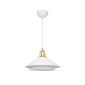 GloboStar® FERRO 203-0268 Μοντέρνο Κρεμαστό Φωτιστικό Καμπάνα Μονόφωτο 1 x E27 IP20 Λευκό & Χρυσό Πλαστικό - Μ30 x Π30 x Υ19cm