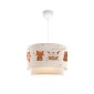 GloboStar® OWL 204-0001 Παιδικό Κρεμαστό Φωτιστικό Φιγούρα Μονόφωτο 1 x E27 IP20 Λευκό Ύφασμα - Μ30 x Π30 x Υ70cm