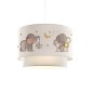 GloboStar® ELEPHANT 204-0002 Παιδικό Κρεμαστό Φωτιστικό Φιγούρα Μονόφωτο 1 x E27 IP20 Λευκό Ύφασμα - Μ30 x Π30 x Υ70cm