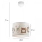 GloboStar® BEAR 204-0021 Παιδικό Κρεμαστό Φωτιστικό Φιγούρα Μονόφωτο 1 x E27 IP20 Λευκό Ύφασμα - Μ24 x Π24 x Υ70cm