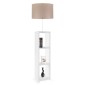 GloboStar® WOODO 204-0052 Μοντέρνο Eπιδαπέδιο Φωτιστικό Μονόφωτο 1 x E27 IP20 Λευκό Ξύλο με Μπεζ Ύφασμα - Μ38 x Π38 x Υ150cm