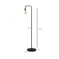 GloboStar® SNAKE 204-0053 Μοντέρνο Eπιδαπέδιο Φωτιστικό Μονόφωτο 1 x E27 IP20 Μαύρο Μέταλλο - Μ25 x Π25 x Υ151cm