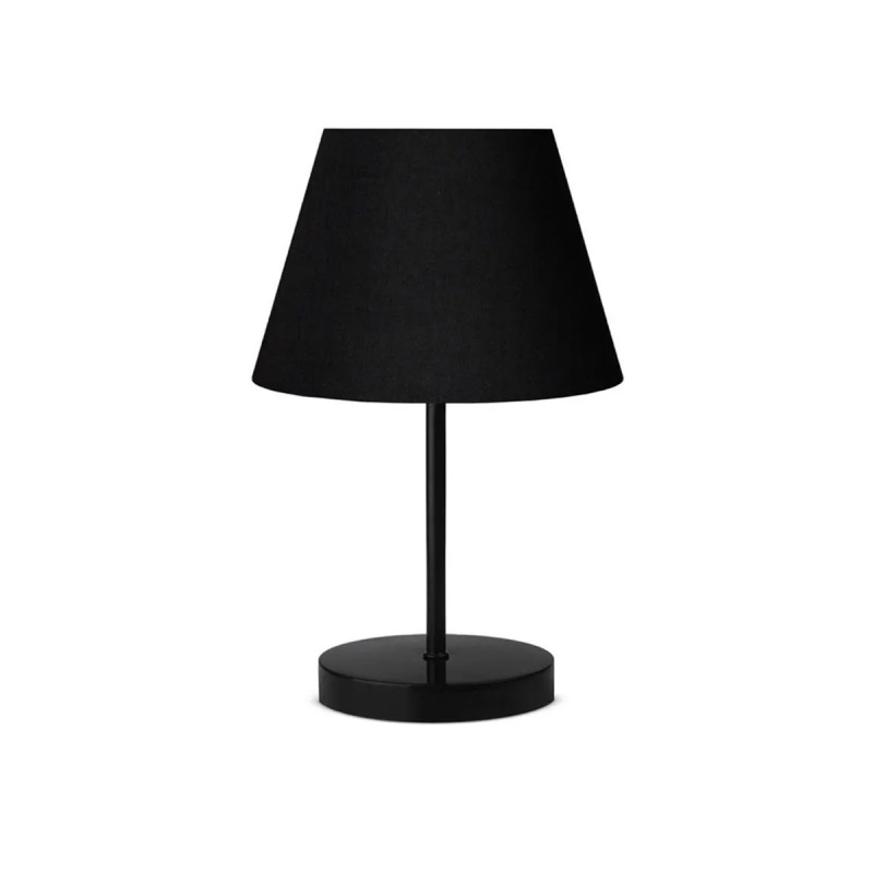 GloboStar® LARA 204-0074 Μοντέρνο Eπιτραπέζιο Φωτιστικό Πορτατίφ Μονόφωτο 1 x E27 IP20 Μαύρο Μέταλλο με Μαύρο Ύφασμα - Μ22 x Π22 x Υ36cm