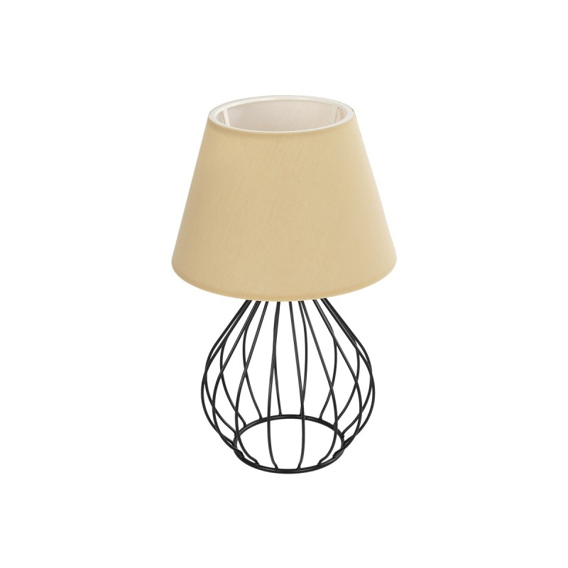 GLOBOSTAR® CLASS 204-0079 Μοντέρνο Επιτραπέζιο Φωτιστικό Πορτατίφ με Ντουί 1 x E27 AC 220-240V IP20 - Μαύρο & Μπεζ - Μ22 x Π22 x Υ36cm