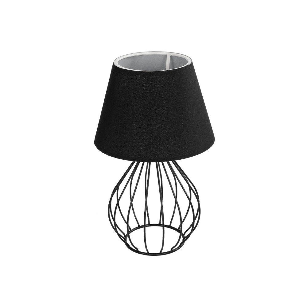 GLOBOSTAR® CLASS 204-0080 Μοντέρνο Επιτραπέζιο Φωτιστικό Πορτατίφ με Ντουί 1 x E27 AC 220-240V IP20 - Μαύρο & Μπεζ - Μ22 x Π22 x Υ36cm