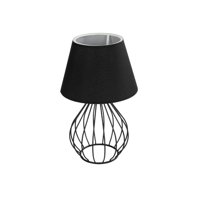 GLOBOSTAR® CLASS 204-0080 Μοντέρνο Επιτραπέζιο Φωτιστικό Πορτατίφ με Ντουί 1 x E27 AC 220-240V IP20 - Μαύρο & Μπεζ - Μ22 x Π22 x Υ36cm