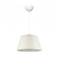 GloboStar® TRIANGLE 204-0089 Μοντέρνο Κρεμαστό Φωτιστικό Kαπέλο Μονόφωτο 1 x E27 IP20 Λευκό Ύφασμα - Μ37 x Π37 x Υ70cm