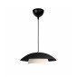 GloboStar® AURA 204-0117 Μοντέρνο Κρεμαστό Φωτιστικό Καμπάνα Μονόφωτο 1 x E27 IP20 Μαύρο & Λευκό Μέταλλο - Μ31 x Π31 x Υ27cm