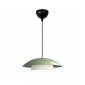 GloboStar® AURA 204-0119 Μοντέρνο Κρεμαστό Φωτιστικό Καμπάνα Μονόφωτο 1 x E27 IP20 Πράσινο & Λευκό Μέταλλο - Μ31 x Π31 x Υ27cm