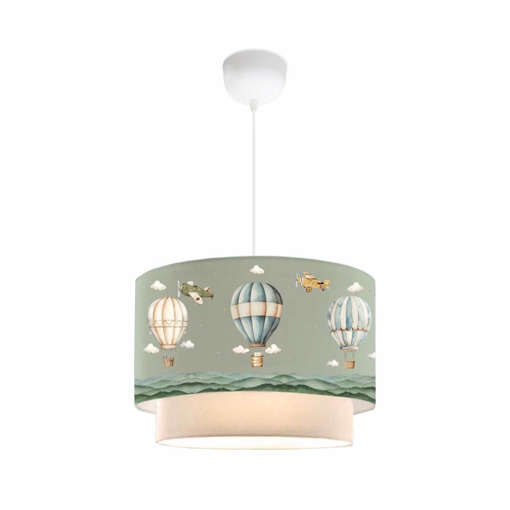 GloboStar® BALLON 204-0120 Παιδικό Κρεμαστό Φωτιστικό Φιγούρα Μονόφωτο 1 x E27 IP20 Πολύχρωμο Ύφασμα - Μ30 x Π30 x Υ70cm