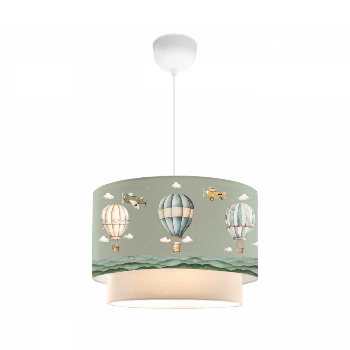 GloboStar® BALLON 204-0120 Παιδικό Κρεμαστό Φωτιστικό Φιγούρα Μονόφωτο 1 x E27 IP20 Πολύχρωμο Ύφασμα - Μ30 x Π30 x Υ70cm