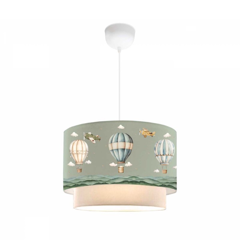 GloboStar® BALLON 204-0120 Παιδικό Κρεμαστό Φωτιστικό Φιγούρα Μονόφωτο 1 x E27 IP20 Πολύχρωμο Ύφασμα - Μ30 x Π30 x Υ70cm