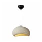 GloboStar® STONE 204-0123 Μοντέρνο Κρεμαστό Φωτιστικό Καμπάνα Μονόφωτο 1 x E27 IP20 Μπεζ Πολυστερίνη με Μπεζ Ρητίνη - Μ31.5 x Π35 x Υ26cm