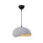 GloboStar® STONE 204-0124 Μοντέρνο Κρεμαστό Φωτιστικό Καμπάνα Μονόφωτο 1 x E27 IP20 Γκρι Πολυστερίνη με Γκρι Ρητίνη - Μ31.5 x Π35 x Υ26cm