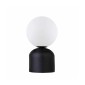 GloboStar® MAGIC 204-0132 Μοντέρνο Eπιτραπέζιο Φωτιστικό Μονόφωτο 1 x E27 IP20 Μαύρο Μέταλλο με Λευκό Γυαλί - Μ13 x Π13 x Υ28cm