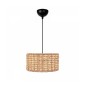 GloboStar® POMEGRANDE 204-0157 Boho Κρεμαστό Φωτιστικό Kαπέλο Μονόφωτο 1 x E27 IP20 Μπεζ Rattan - Μ30 x Π30 x Υ16cm